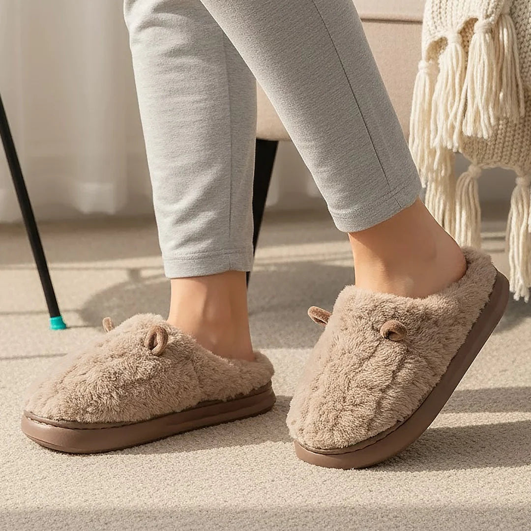 Cosy Bear Plush Slippers
